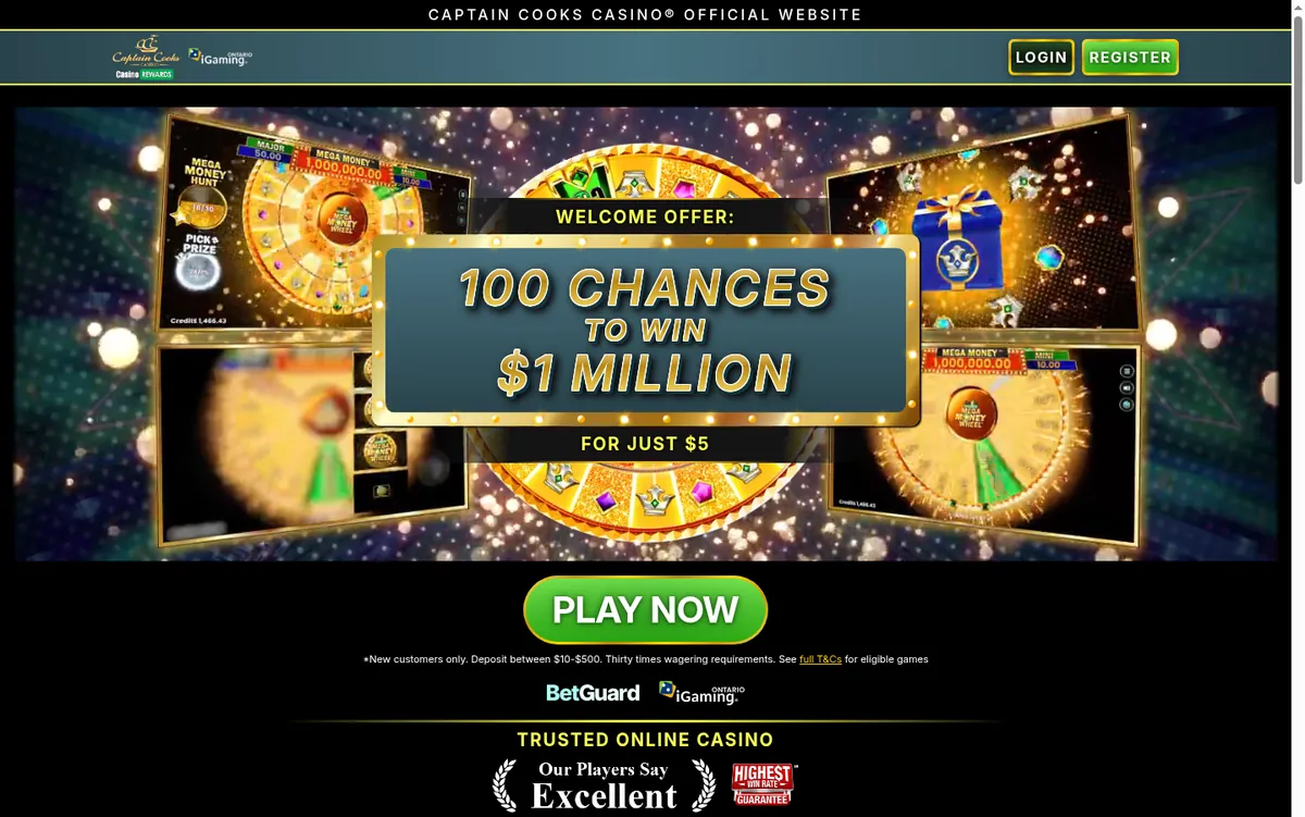 The Captain Cooks Casino Ontario lobby