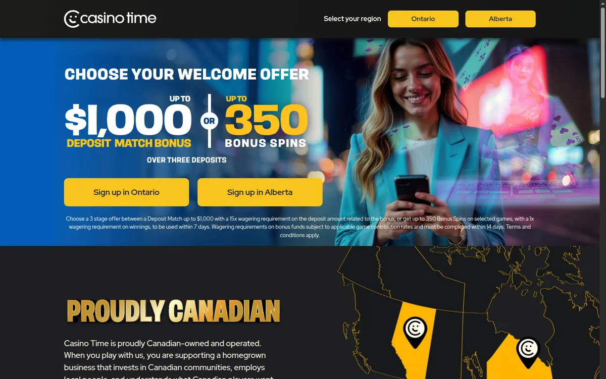 The Casino Time Ontario page
