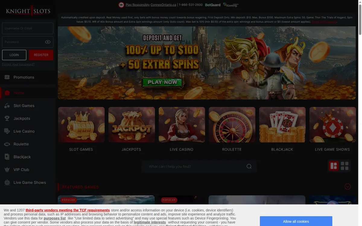 The Knightslots Ontario page